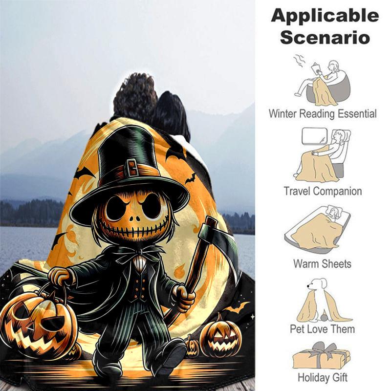 1pc Halloween Demon Blanket Soft Warms for Home Decor Gift, Living Room, Travel, Camping, Car Blankets