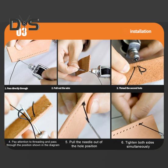 Leather Sewing Awl Set Hand Stitcher Leather Repair Tool Kit with Needles Wrench Screwdriver Hand Sewing Tool for Leather Heavy Fabric DIY Leather