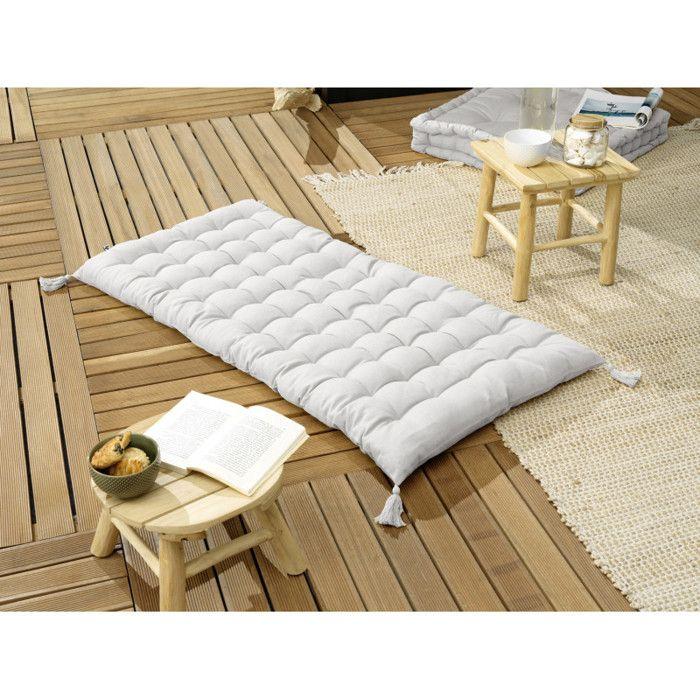 Matelas de sol avec pompons déperlant - Anti-UV Outdoor "Kala" en Coton 60 x 120 cm l'Effet Papillon