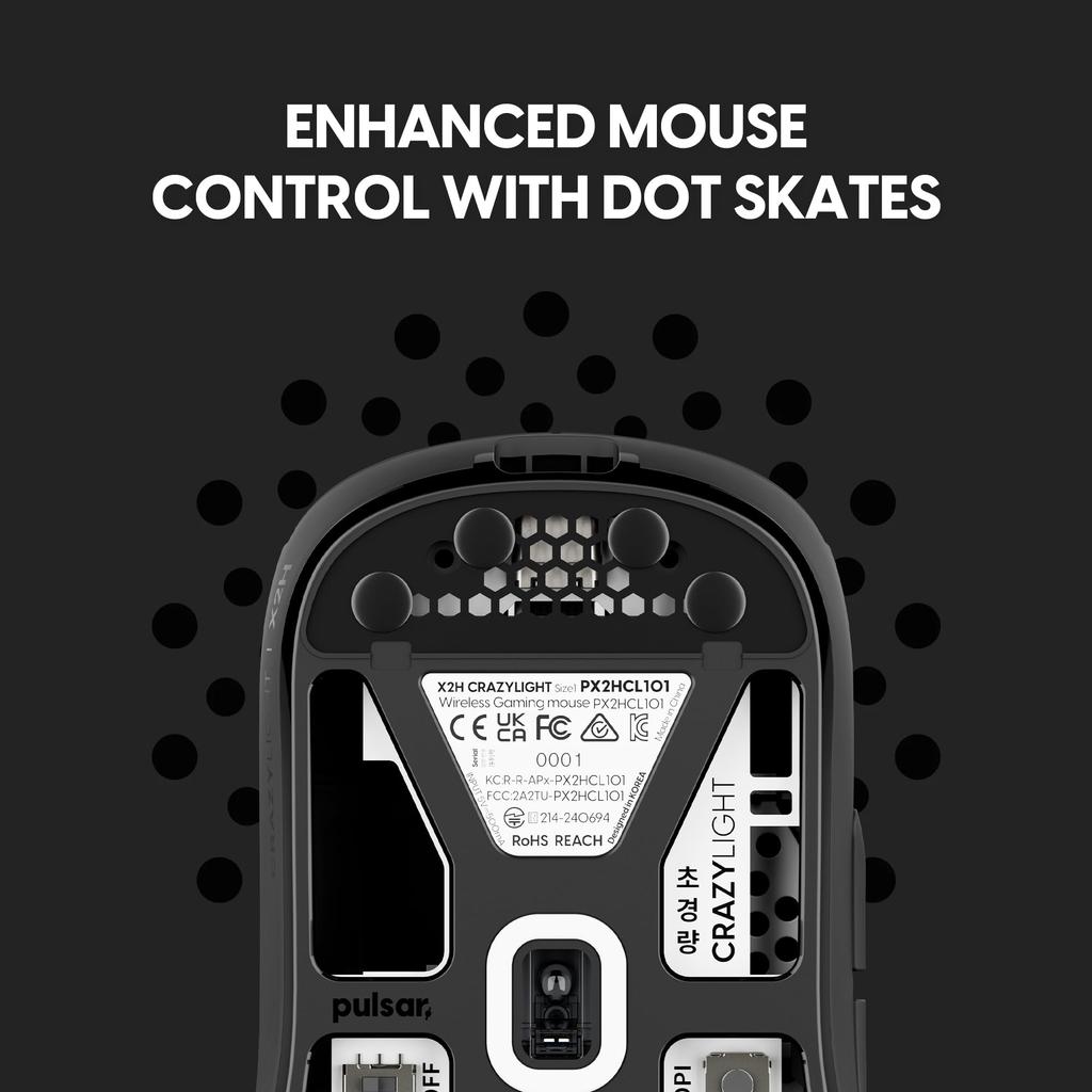 Pulsar Gaming Gears X2H CrazyLight Wireless Gaming 32000 Optical swith Flagship Sensor Mouse, Ultra-Lightweight, 37g, 1ms, DPI, XS-1