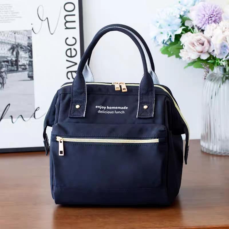 

Waterproof Oxford Thermal Women Lunch Bag Large Capacity Portable Handheld Bento Box Cooler Tote Bag Picnic Food Container чёрный