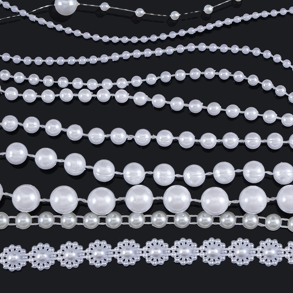 ABS Imitation Perlenkette Schnur Kunststofffaden Verzierungen für DIY Hochzeitsfeier Dekoration & Schmuckzubehör Bastelzubehör