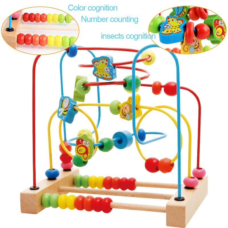 Jecimco Bead Coaster Looping Toy, Kids Educational Toy Set, Early Development Activity Cube for Boys and Girls, Birthday Gift