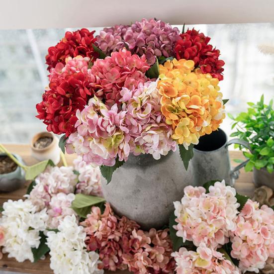 Yousheng Artificial Hydrangea Flowers Faux Hydrangea Blooms with Stem UV Resistant Artificial Flowers for Outdoors Vase Wedding Bouquets Centerpieces