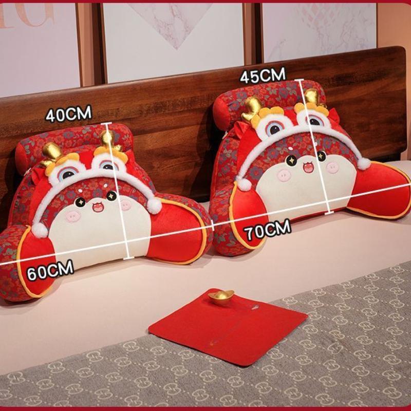 Red Bedhead Cushion Waist Cushion Soft Bag with Large Backrest for Bed Waist Protection Seasonal Availability of Pillows Office Rest Backrest Pad