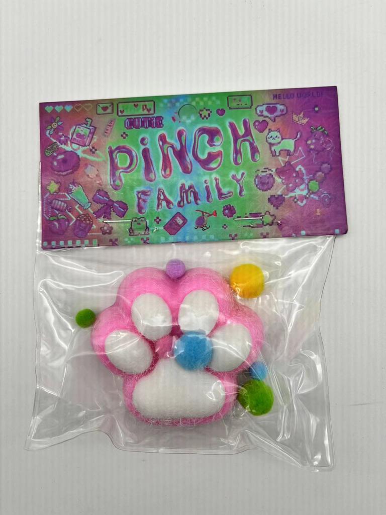 TPR Cat's Paw with Fur Stress Relief Squishy Toy Fidget Toy Mini Kawaii Plush Cat Paw Silicone Small Cat Paw Cute Pink Cat Foot