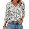 Women's V Neck 3/4 Sleeve Tops Casual T Shirts Basic Summer Tees Loose Fit Fall Pullover Tunic