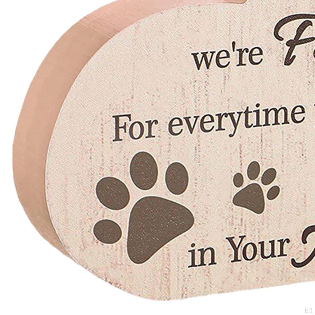 Wooden Pet Heart Shaped Memorial Plaque Loss of Sympathy Gift Table Centerpieces for Home