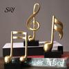 Versatile Music Figurine Note Sculpture Gold Resin Musical Symbol Modern Decor Tabletop Decoration for Piano Room Home Office Table Centerpiece Small