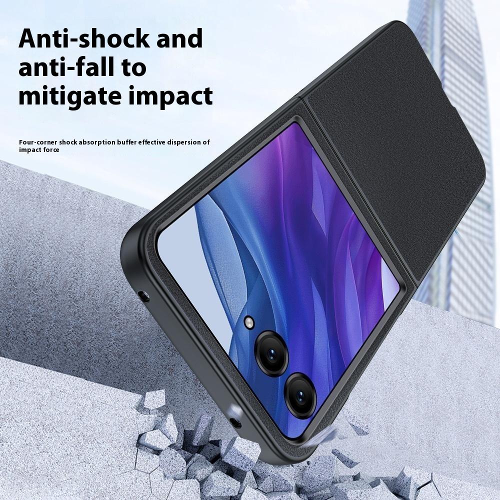 For Motorola Razr 60 Ultra 5G Case Slim Leather Coated Hard PC Folding Phone Cover