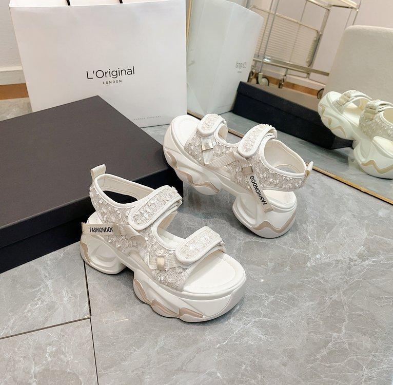 

Velcro women s shoes platform sports sandals women 202 new versatile sequins muffin platform casual sandals women 40