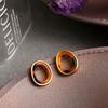 Women Retro Punk Style Simplicity Acrylic Hollowed-out Circle Leopard-print Earrings