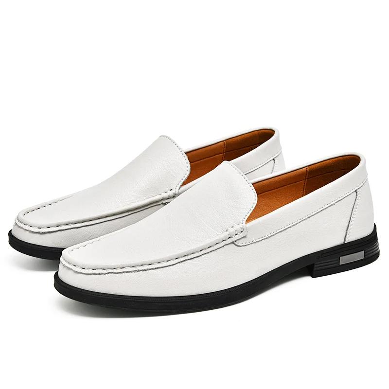2025 Pantofi Noi pentru Bărbați din Piele Naturală Brand Italian Casual Piele Anti-alunecare Pantofi de Afaceri Piele de Vacă pentru Exterior Pantofi de Mers Eleganti