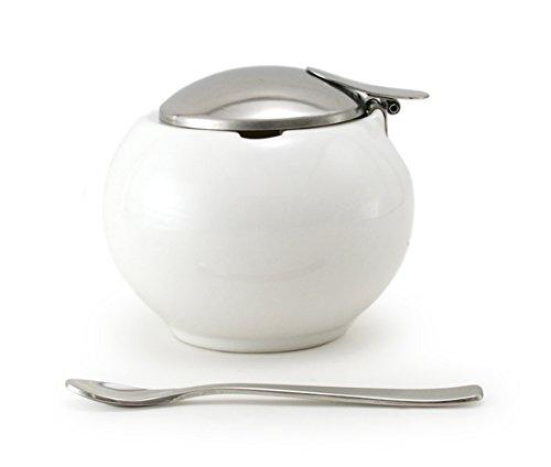 

ZERO JAPAN BKK-04 Round Container S with Condiment Spoon WH, White