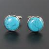 Kamakura Cufflinks Workshop Round Turquoise Cufflinks cf1740