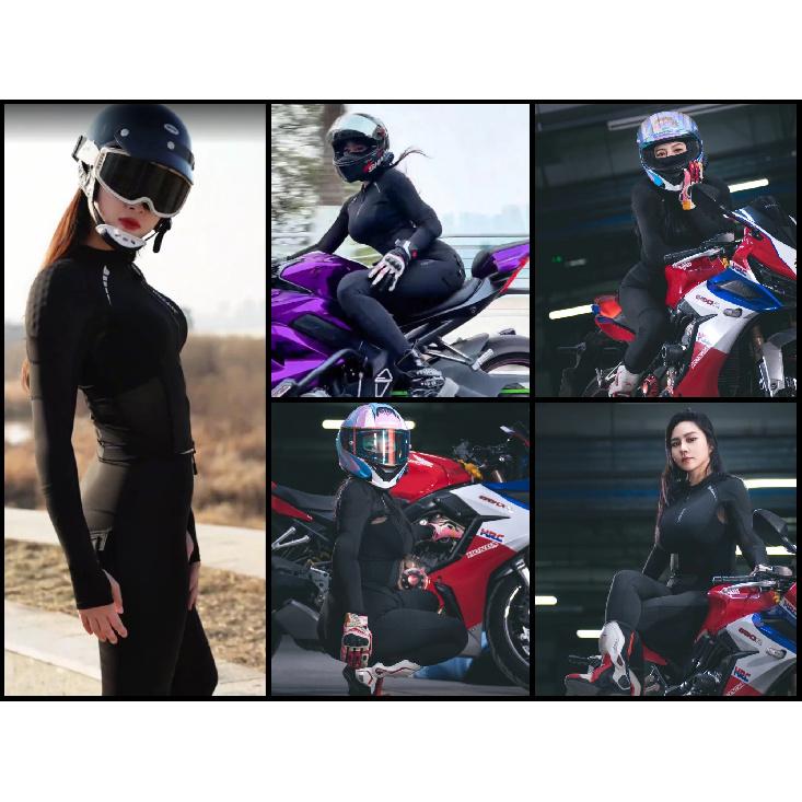 WOSAWE Women Motorcycle Jacket and Pants Set with Removable Pads Soft Protective Gear CE Certified Safety Moto Racing Clothes