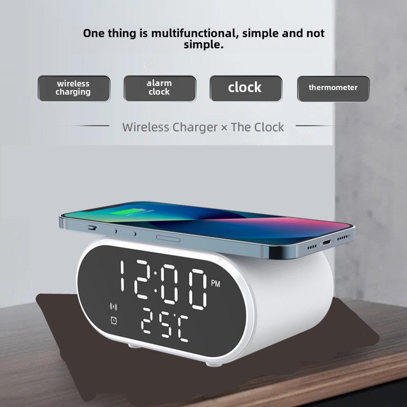 3-in-1 Wireless Charging Clock & Thermometer for Android & Apple Phones