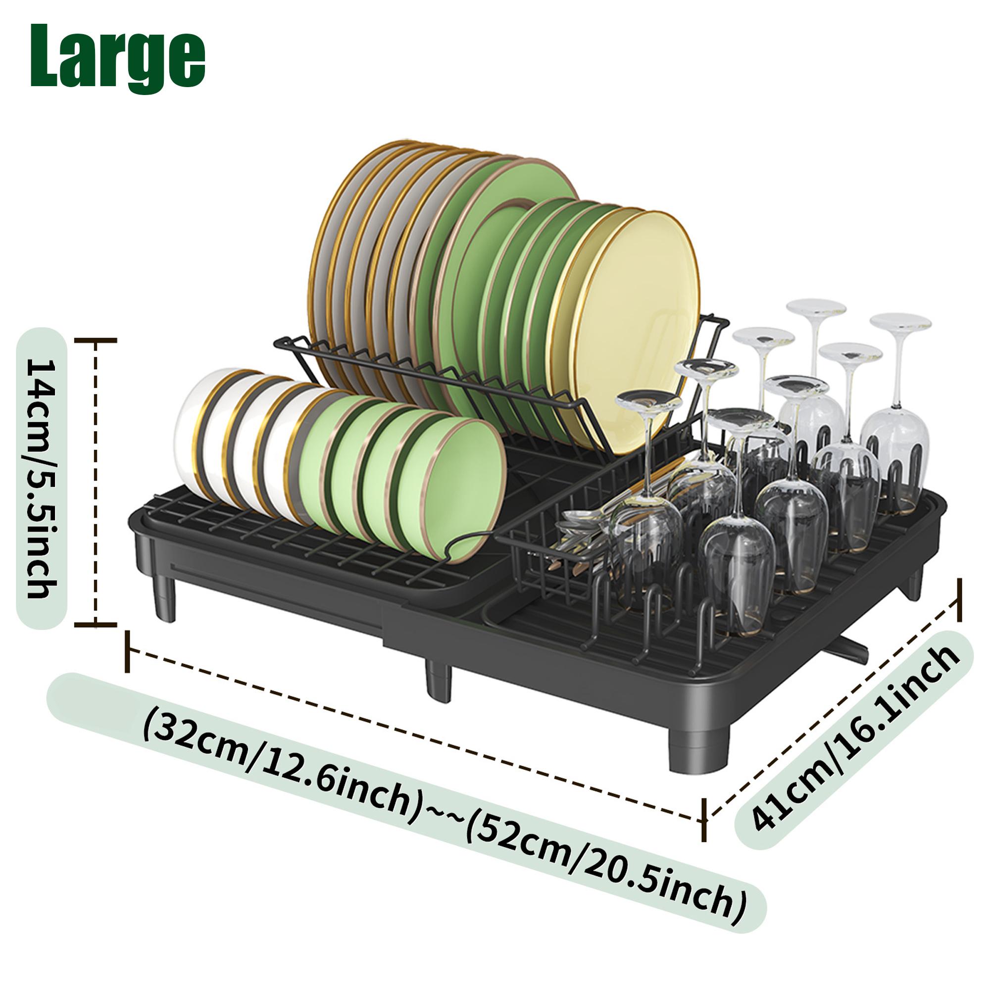 

Расширяемая полка для сушки посуды без установки. Металлические сушилки для посуды для кухонной столешницы. Многофункциональное хранилище.