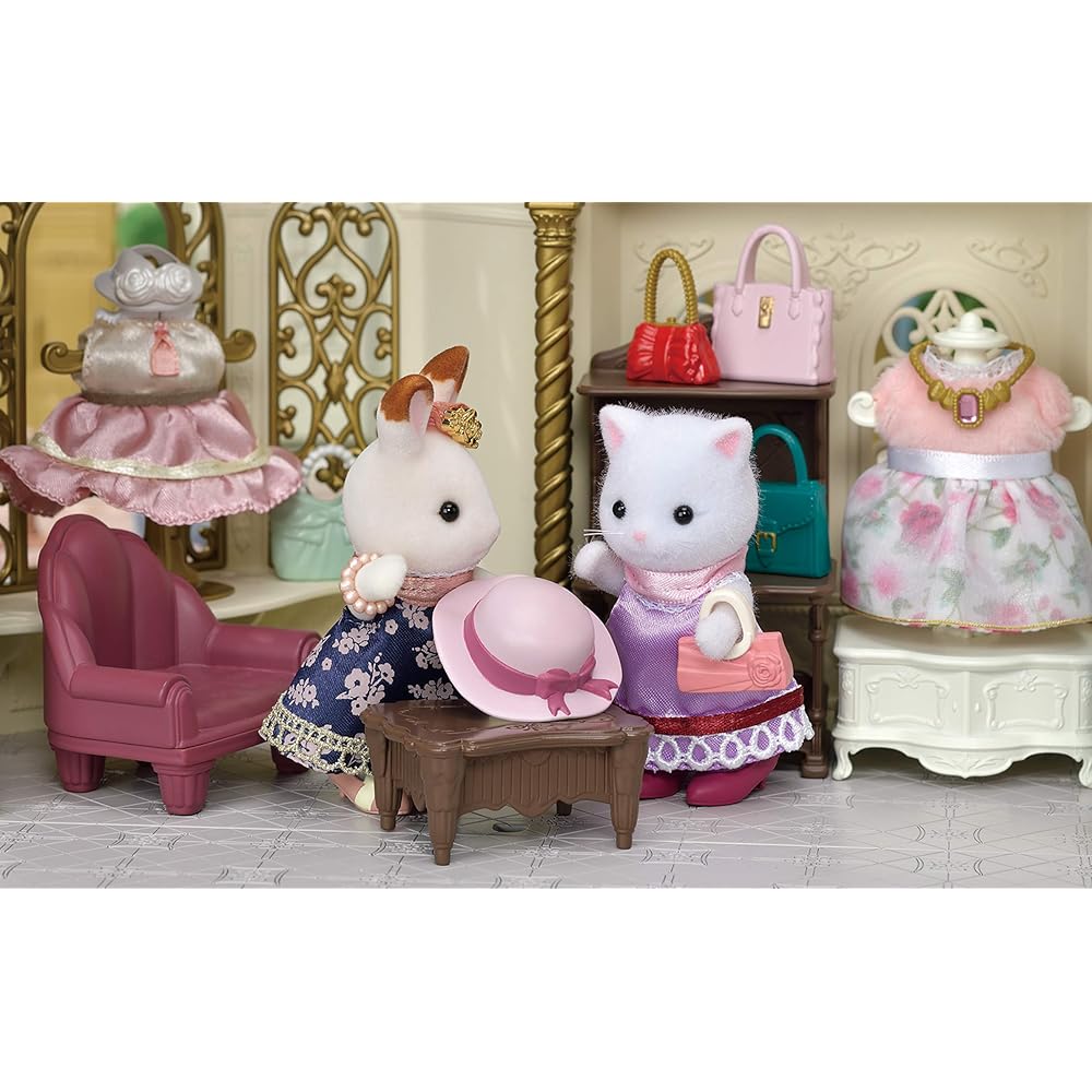 Sylvanian Families Town Fashion Set Persian Cat Sister Toy Dollhouse 3 Years and Up