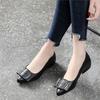 Single shoes women's flat bottom low heel small leather shoes light mouth thick heel pointed spring and summer soft leather new fashion versatile wo