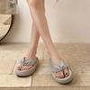 Queen Fan Retro Thick-soled Heightening Flip-flops Women's Summer Wear 2025 New Models with Skirts French Cool Slippers