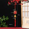 Lunar New Year Lucky Hanging Ornament with Red Tassel Golden Charm Festive Portable Decor for Travel Hotel Room Spring Festival
