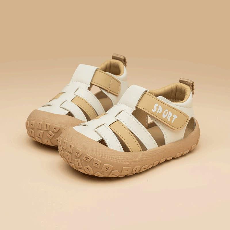 Unisex Baby Sandals: Breathable Soft Sole, Closed Toe, Lightweight, Non-Slip for Toddlers Size 19 - 13.5cm абрикосовый