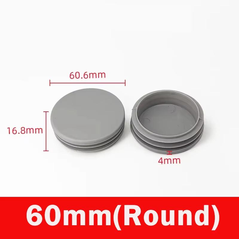 Capace de capăt de blocare din plastic gri, rotunde/pătrate, pentru tuburi/țeavă de 16/19/22/25-100mm, Dopuri, Vârfuri pentru picioare de mobilă/masă, Pad-uri pentru picioare de scaune