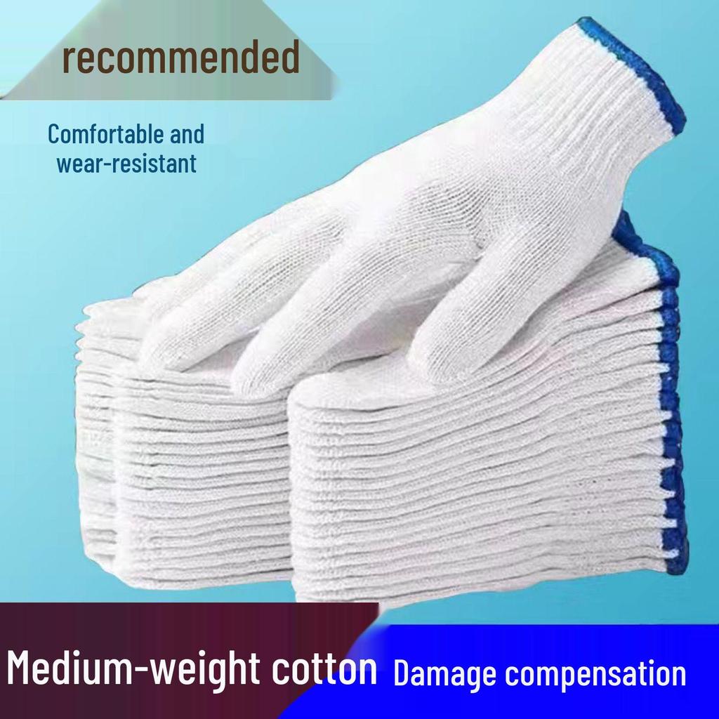 Durable Wear-Resistant Nylon Labor Gloves - Thickened Cotton Liners for Machinery & Construction, Unisex