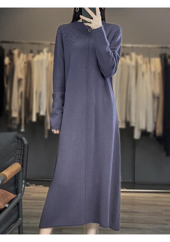 2023 Autumn/Winter Australian Cashmere Pullover & Long Crochet Skirt Set with 100% Chinese Wool