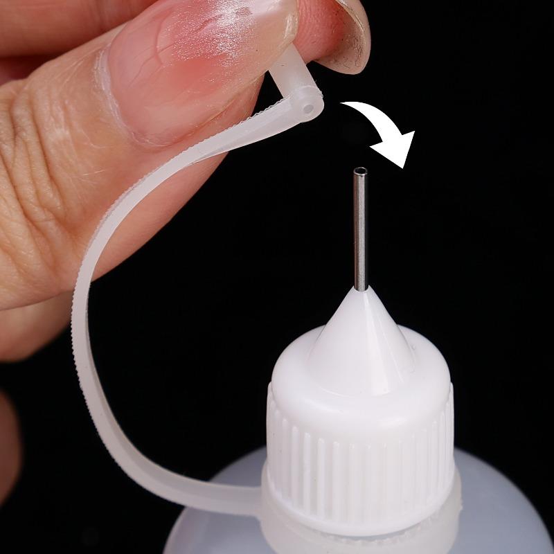 50/5Pcs PE Plastic Squeezable Tip Applicator Bottle Refillable Dropper with Needle Tip Caps for Glue Pigment Bottle 10ml 50ml