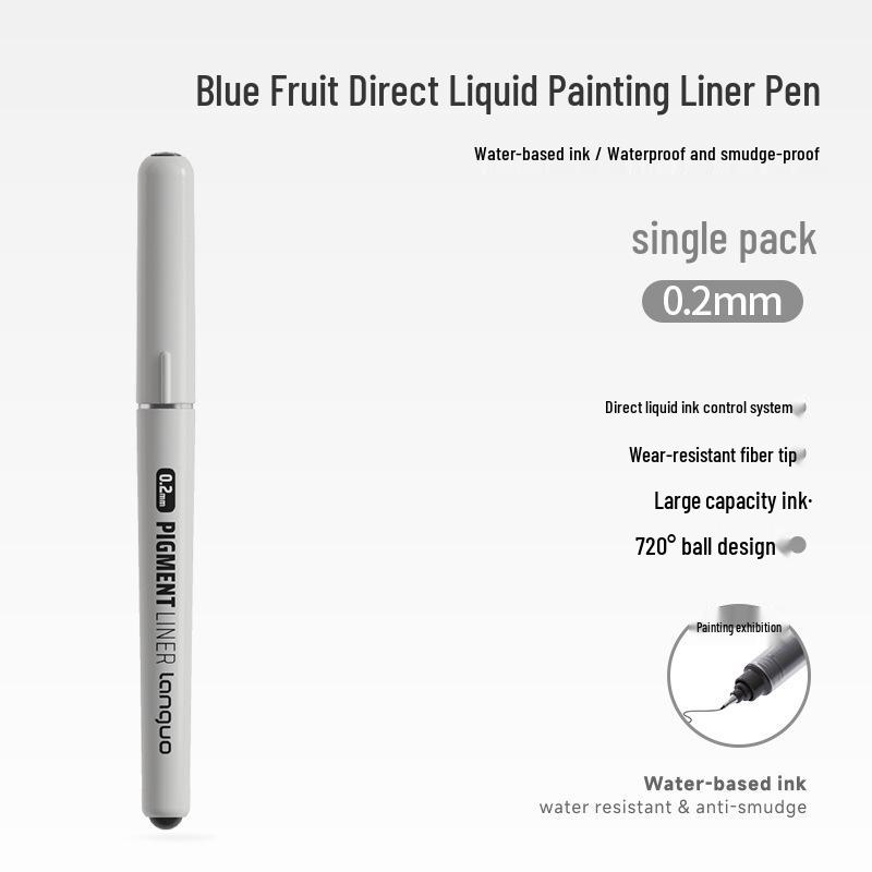 Blue Fine Liner 0.2mm Waterproof Smudge-Proof Quick-Drying Art Pen for Outlining and Drafting Waterproof/Smudge-Proof