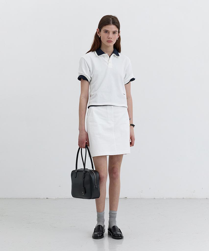 Deonseuteu A-Line Mini Skirt_Udsk5B227_White