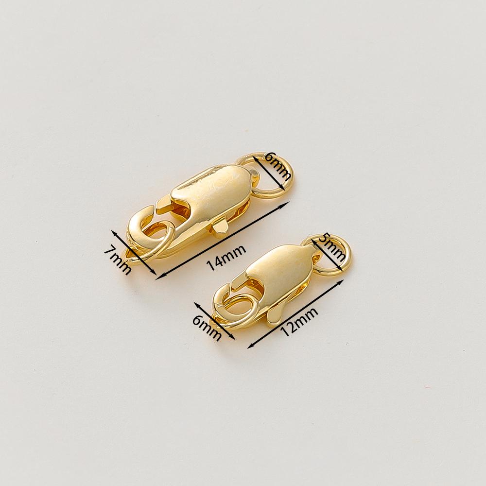 14K/18K Gold Plated Brass 10Pcs Lobster Clasp with 20Pcs Open Jump Rings DIY Findings Kits Connector for Bracelet Jewelry Making