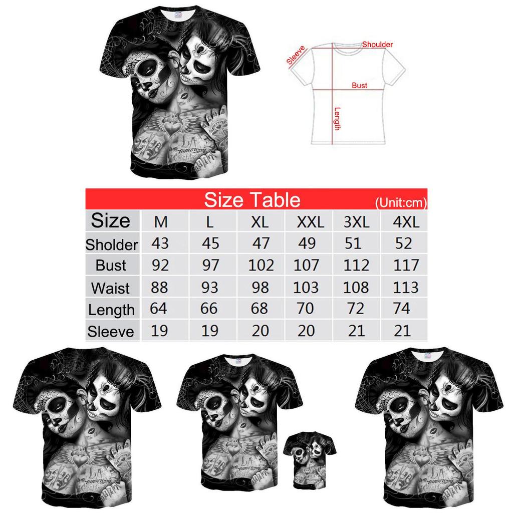 Premium Quality Unisex Summer Short Sleeve O-neck Clown 3d Print T-shirt For All