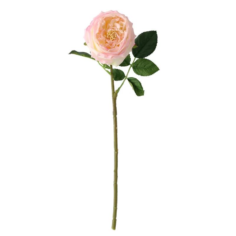 1pcs/lot True Touch Artificial Tea Rose Branch Wedding Floral Simulation Flowers Latex Austin Roses Fake Flower Hotel Decoration