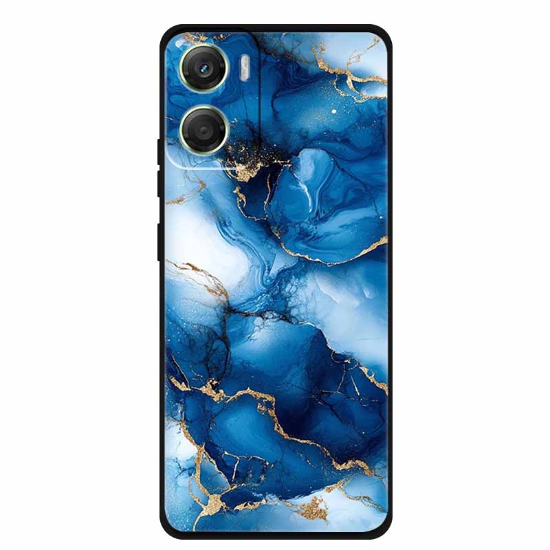 Flowers Case For Motorola Moto G06 G 06 4G Soft Silicone Phone Cover Funda Black TPU Protective Bumper Back Fashion Coque Shell