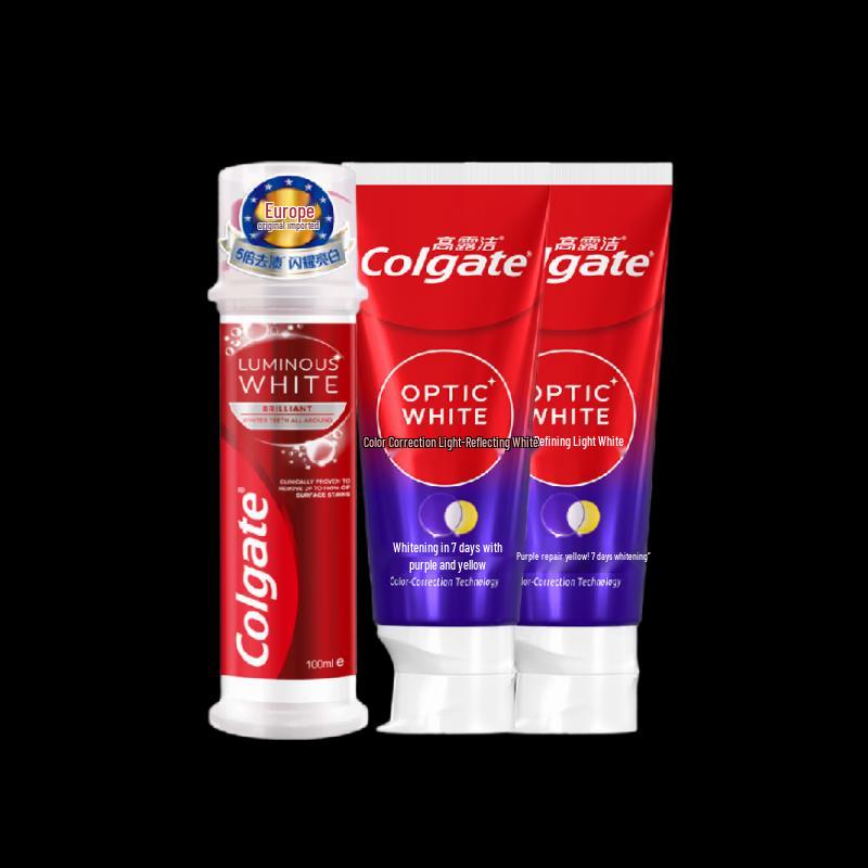 Набор отбеливающей зубной пасты Colgate Optic White с помпой