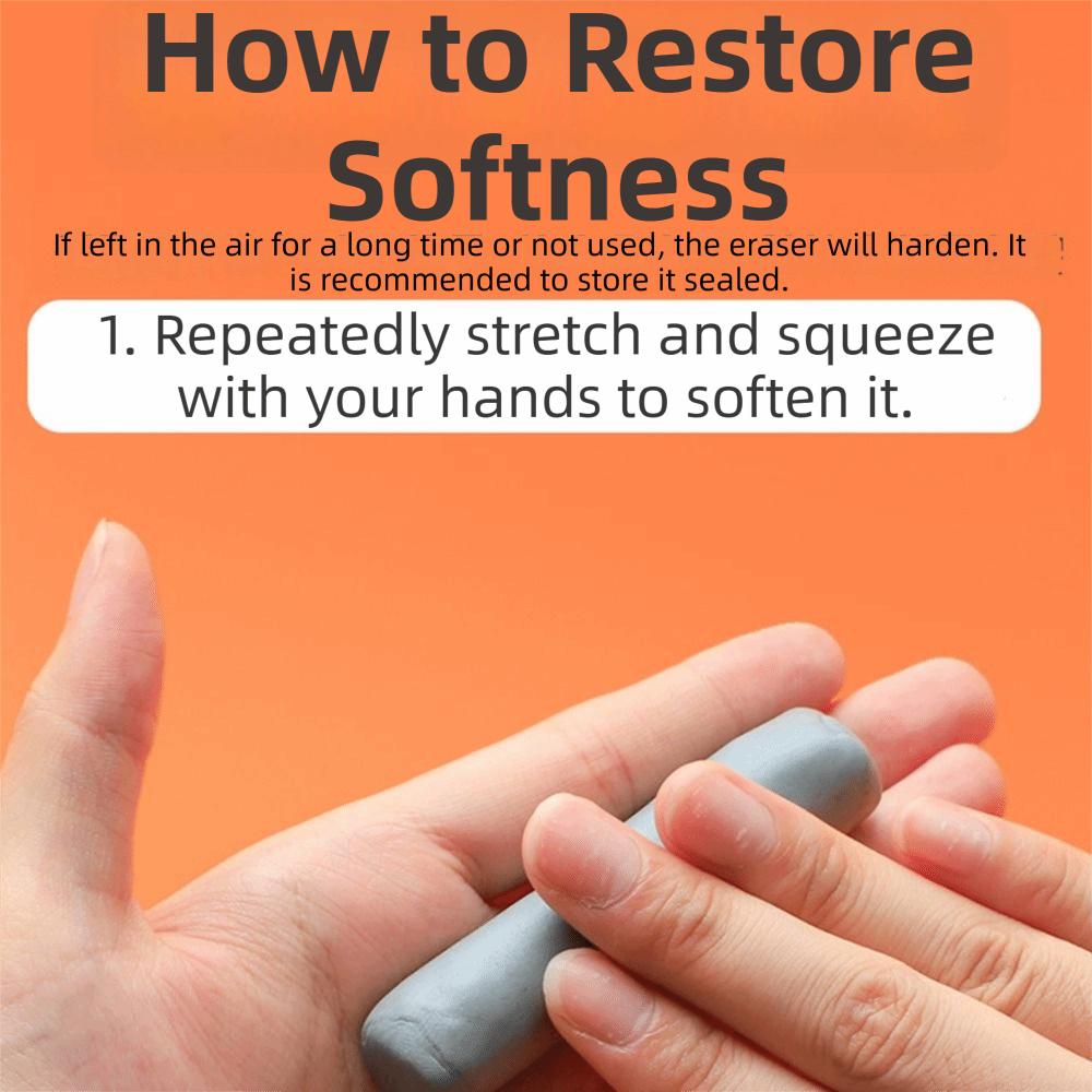 4Pcs Soft Sketching Erasers Grey Plasticization Kneaded Erasers Non-stick Hands Moldable Plasticity Erasers Drawing Art