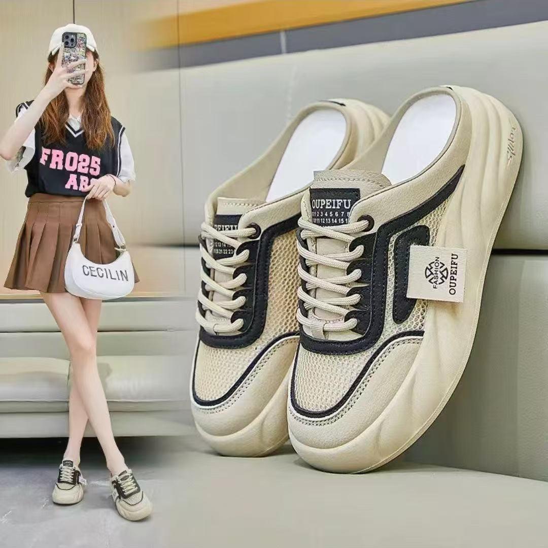 

2025 Women s Trendy Thick-Soled White Sports Mesh Sneakers Size 39 чорний