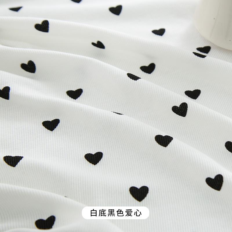 Summer Fashion Stretchy Dot Rib Printed Cotton Sewing Knit Fabric By Half Yards Dress,T-shirt Jersey Material  sewing tela