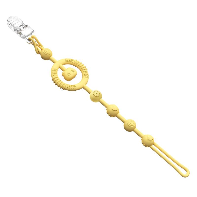 

1Pcs Adjustable Silicone Pacifier Chain Teether Toys Suitable For High Chair Crib Baby Gifts Beige Pacifier Clips Babies as the picture