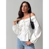 Fashion Style Sexy off-Shoulder off-Shoulder Shirt Fashion Versatile Top Sexy off Shoulder Shirt