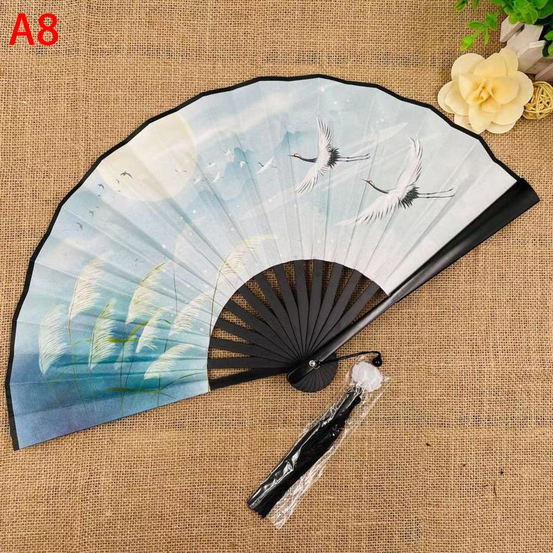Ventilator pliabil în stil chinezesc, evantai de cârpă de dans clasic, din plastic, de epocă, cu imprimare cu dragon, evantai de mână, recuzită foto, cosplay