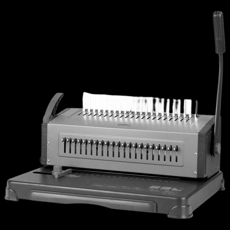 Deli 3874 21-Hole Manual Comb Binding Machine CN plug (adapter included)