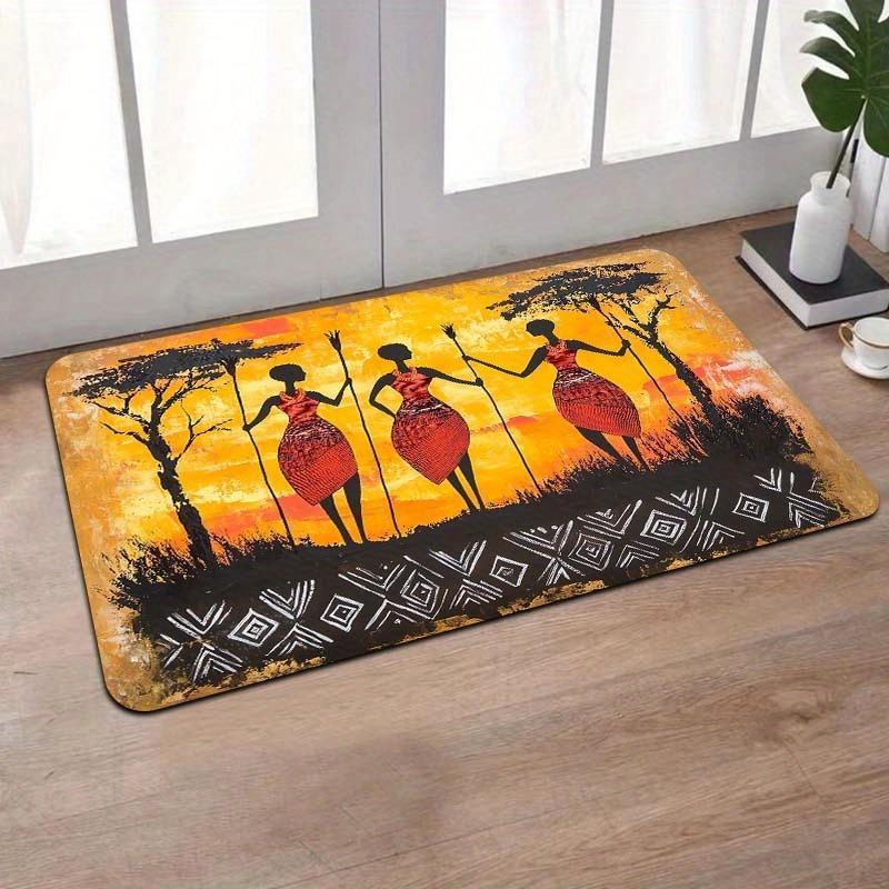 1 ks Vzor afrického umění Rohožky ke dveřím Kuchyňské koberce Protiskluzový Pop design Koberce do obývacího pokoje Koupelnová předložka Koberec pro domácnost K Dekoraci ke dřezu Prádelna