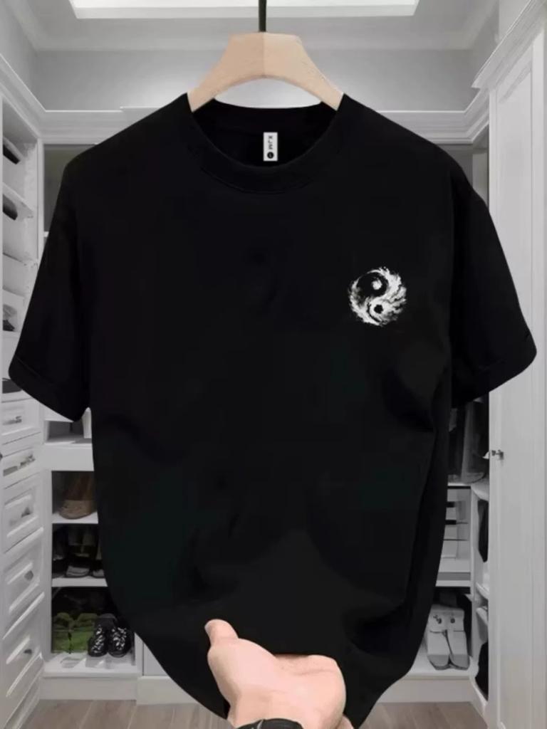 Men Quality Cotton T Shirt Short Sleeve Crew Neck Casual Basic Tee Top Soft Breathable Fabric Summer Daily Wear Solid Color Comfortable Style