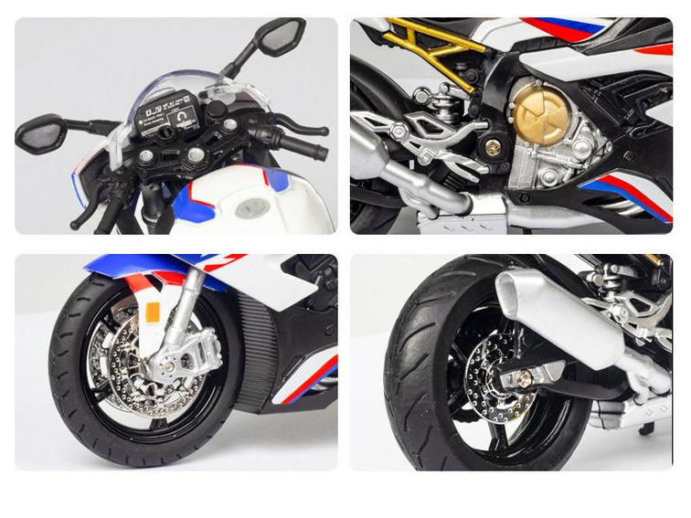 1:12 Kawasaki Ducati Alloy Motorcycle Toy with Sound, Light, and Sliding Motion