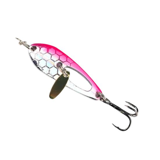 4CM/5G Spinner Blade Lure with Hook Double-sided Reflective Hard Metal Spoon Spinnerbait Rotating Sequin Lure Saltwater Freshwater Walleye Bass
