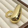 Geometric Big Teardrop Rings Exaggeration Finger Rings Metal Teardrop Ring  Wedding
